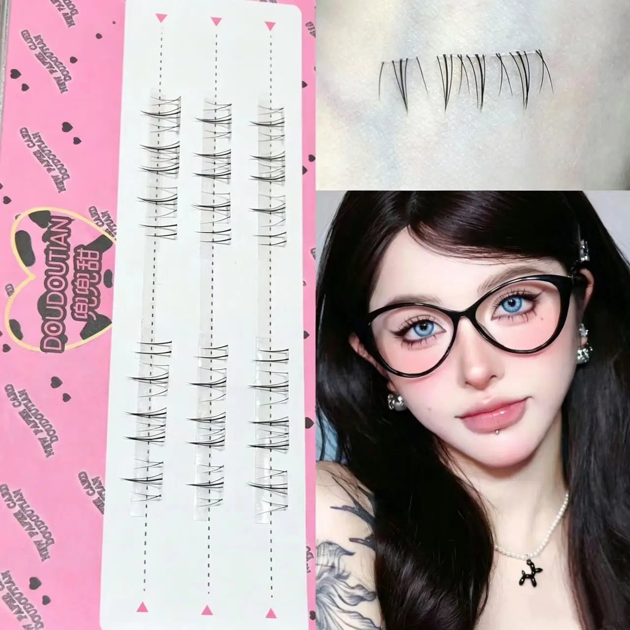 Doudoutian Cool Desire Mixed Race Individual Lower Lashes Multi Layered Camera Friendly Natural Cluster Lashes