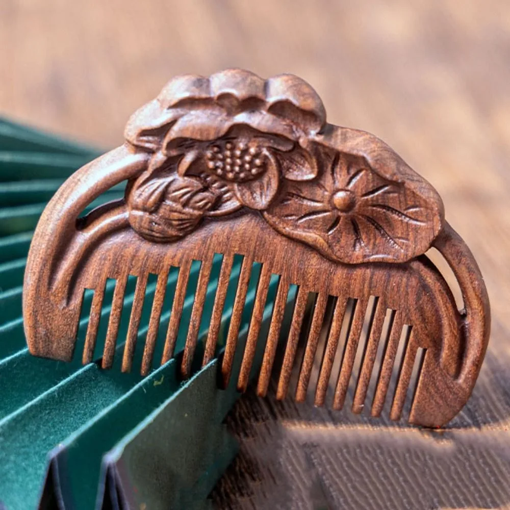 Fashion Rabbit Sandalwood Comb Scalp Nose Massage Wood Comb Head Blood Circulation Relieve Stress Mini Comb Brush Gift