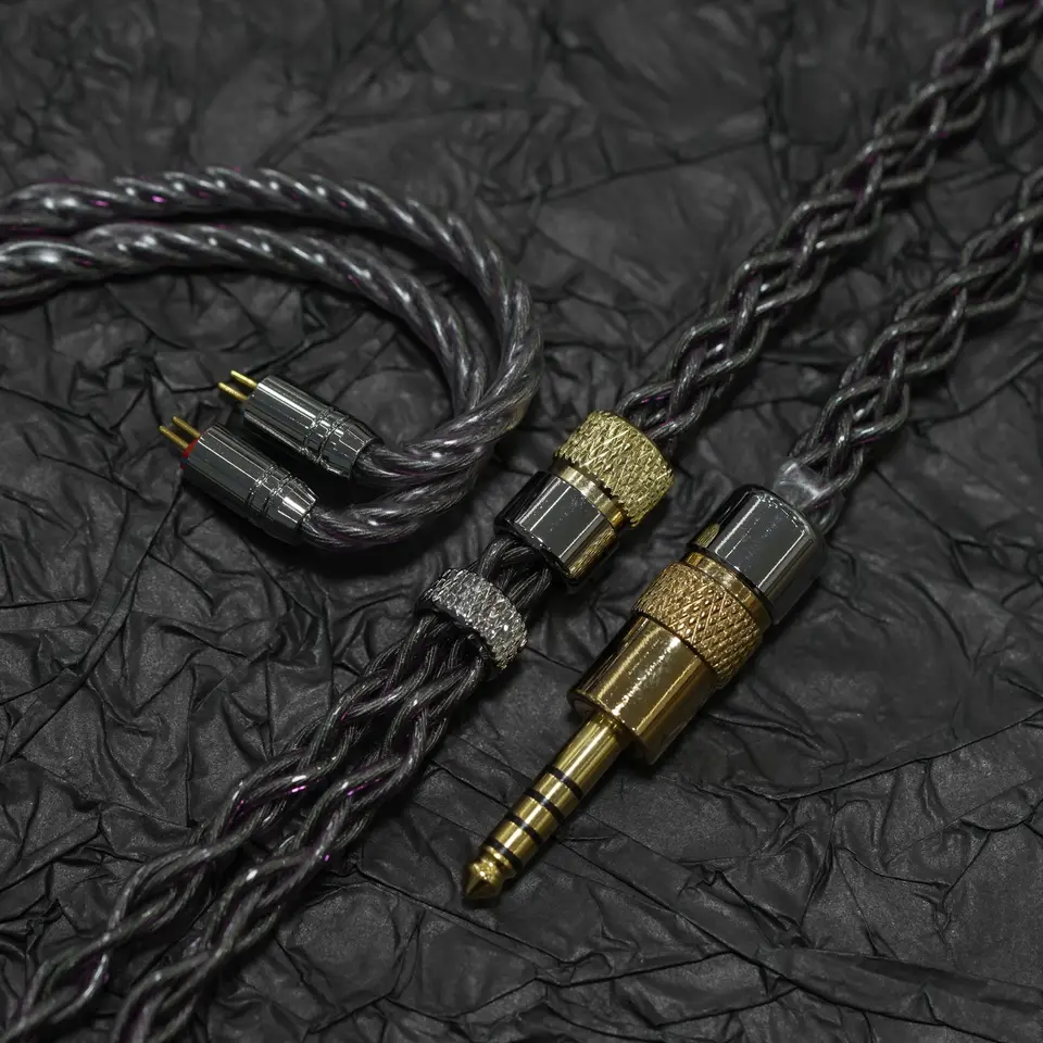 zisin-334ケーブルとおまけケーブル中古 ZiSin-334 単結晶銀+8N OCC金メッキ5U+希土類合金銅ケーブル《PR