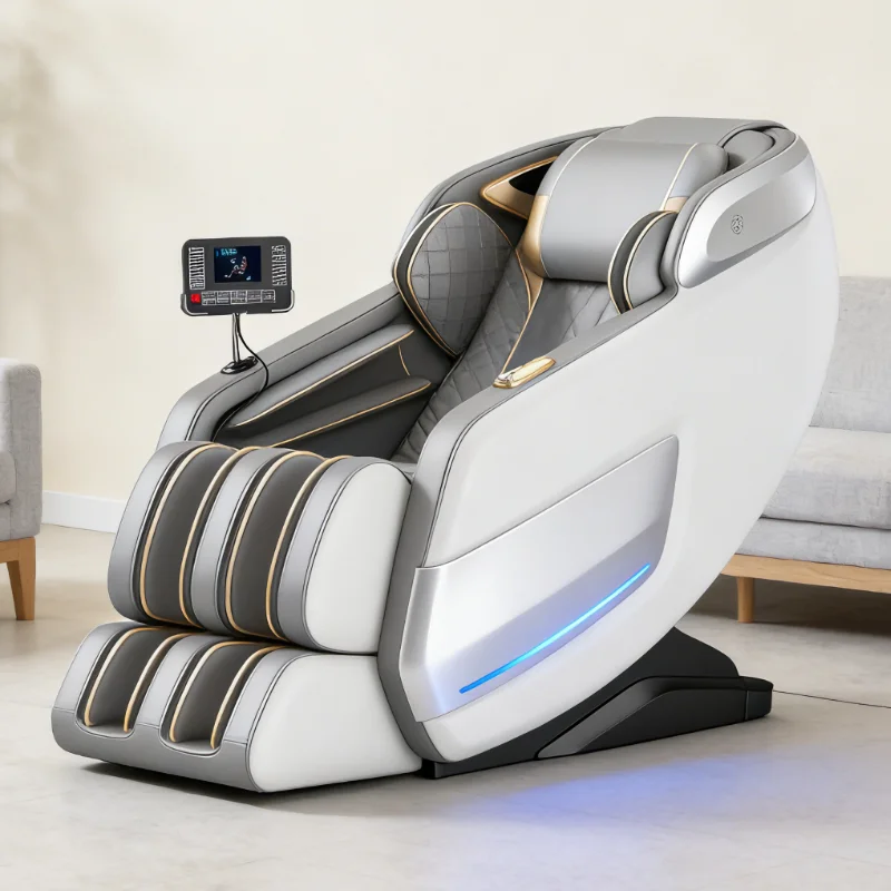 2025 Home Use Smart Automatic Full Body SL Track 2D Foldable Zero Gravity System Massage Chair Long Rail PU Leather Material