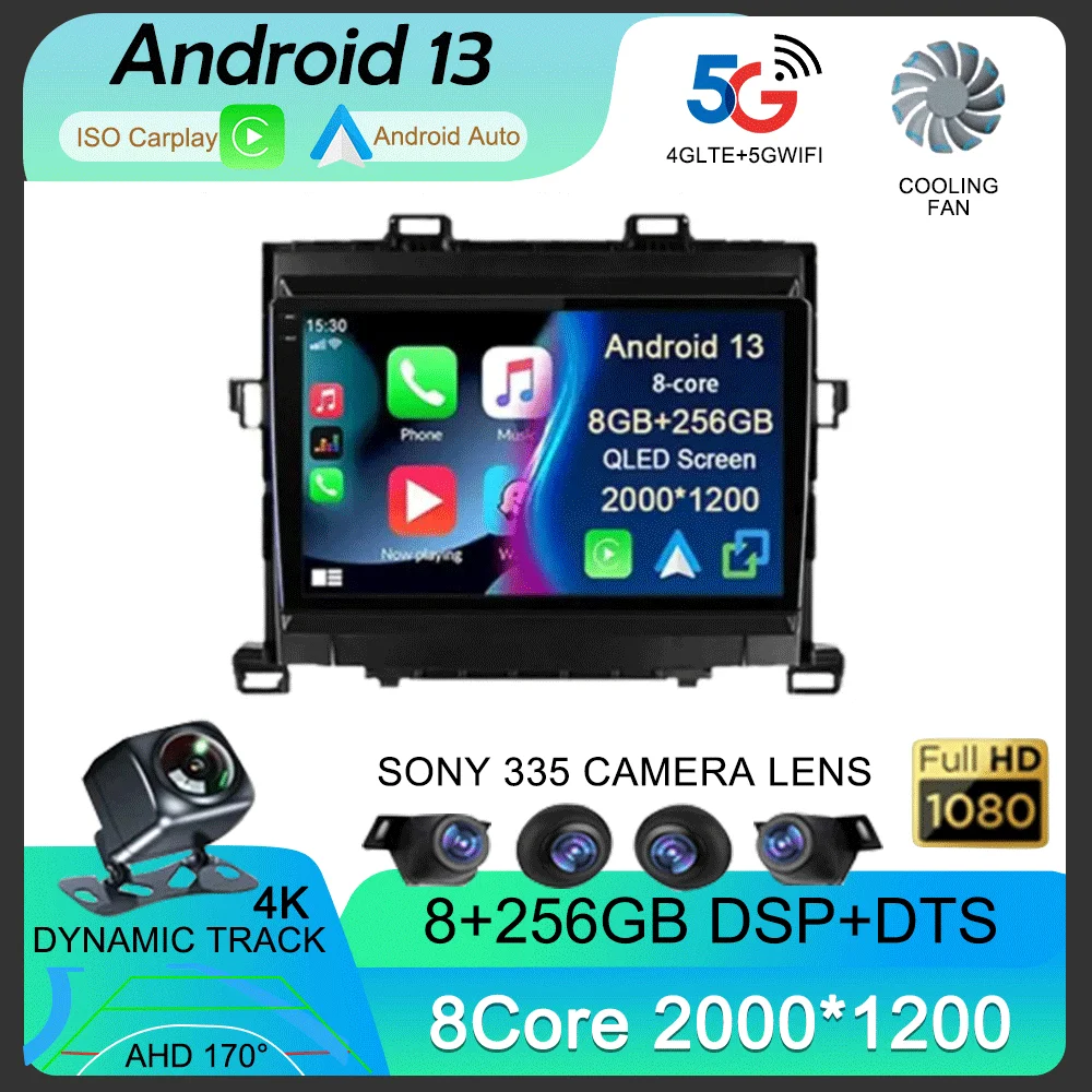 

Android13 For Toyota Alphard H20 2008 -2014 Car Radio Android 10 Auto Carplay 4G WIFI GPS Navigation Multimedia Player DVD 2 Din