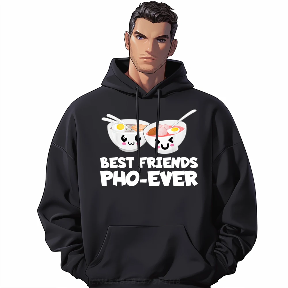 Best Friends Pho Ever Cute Vietnamese Soup Bowl Blank Hoodies 100℅ Polyester Fiber Christmas