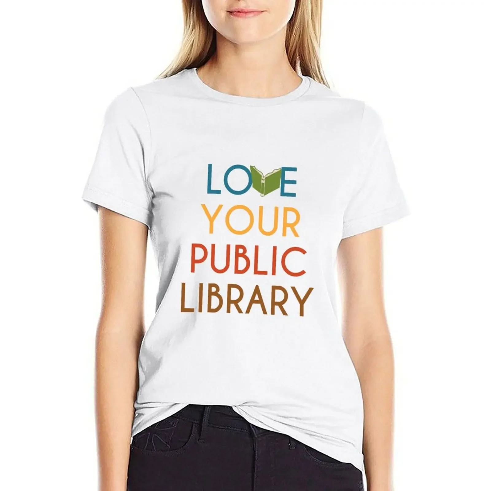 

Love Your Public Library T-shirt hippie clothes Aesthetic clothing cropped t shirts for Women