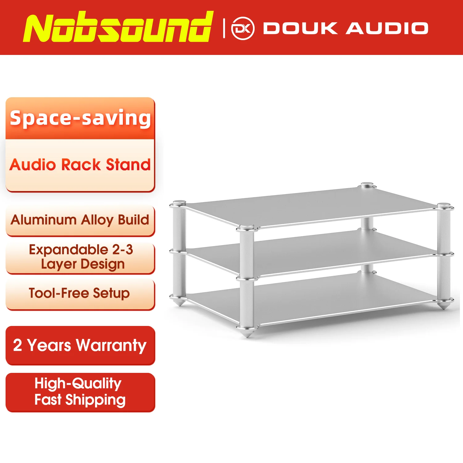 Amplificador Nobsound/pré-amplificador/DAC Suporte de montagem em rack Suporte de amplificador de metal para sistema de áudio doméstico HiFi