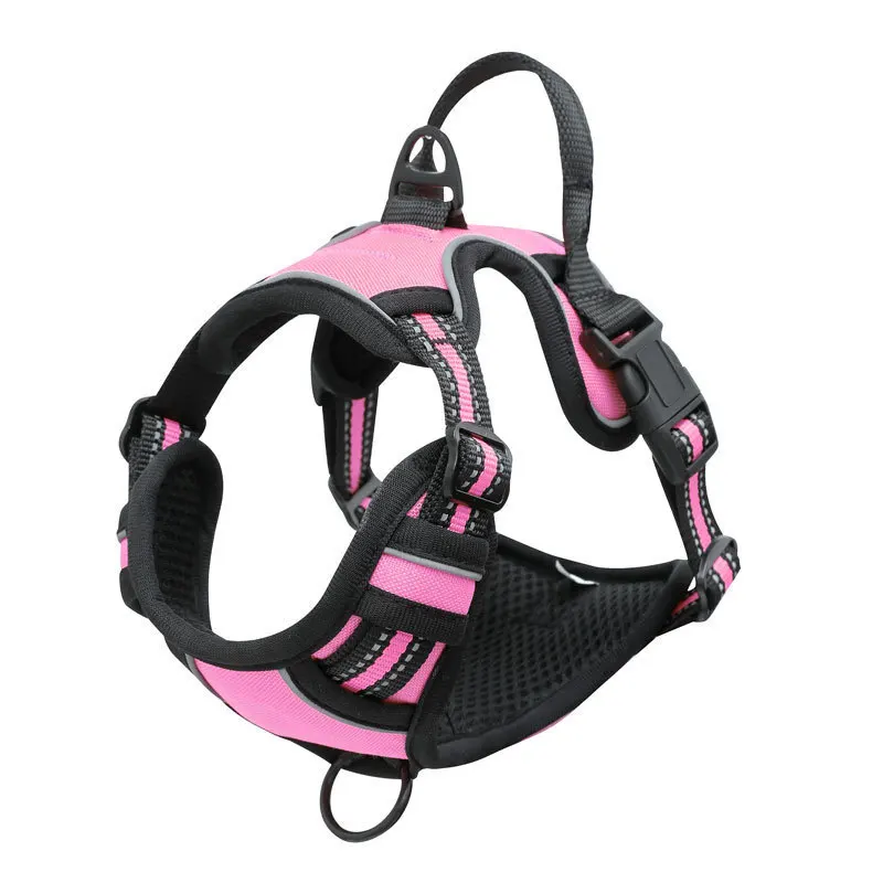 Dog Harness Anti-Pull Pet Harness Adjustable Soft Dog Vest Reflective Anti-Suffocation Pet Oxford Vest Pet Collar Pet Supplies