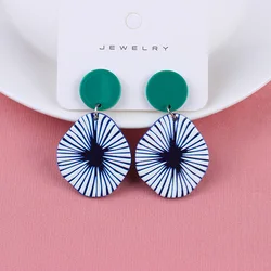 Acrylic Resin Korean Geometric Earrings Simple Round Square Triangle Drop Dangle Earrings for Women Girl Party Jewelry