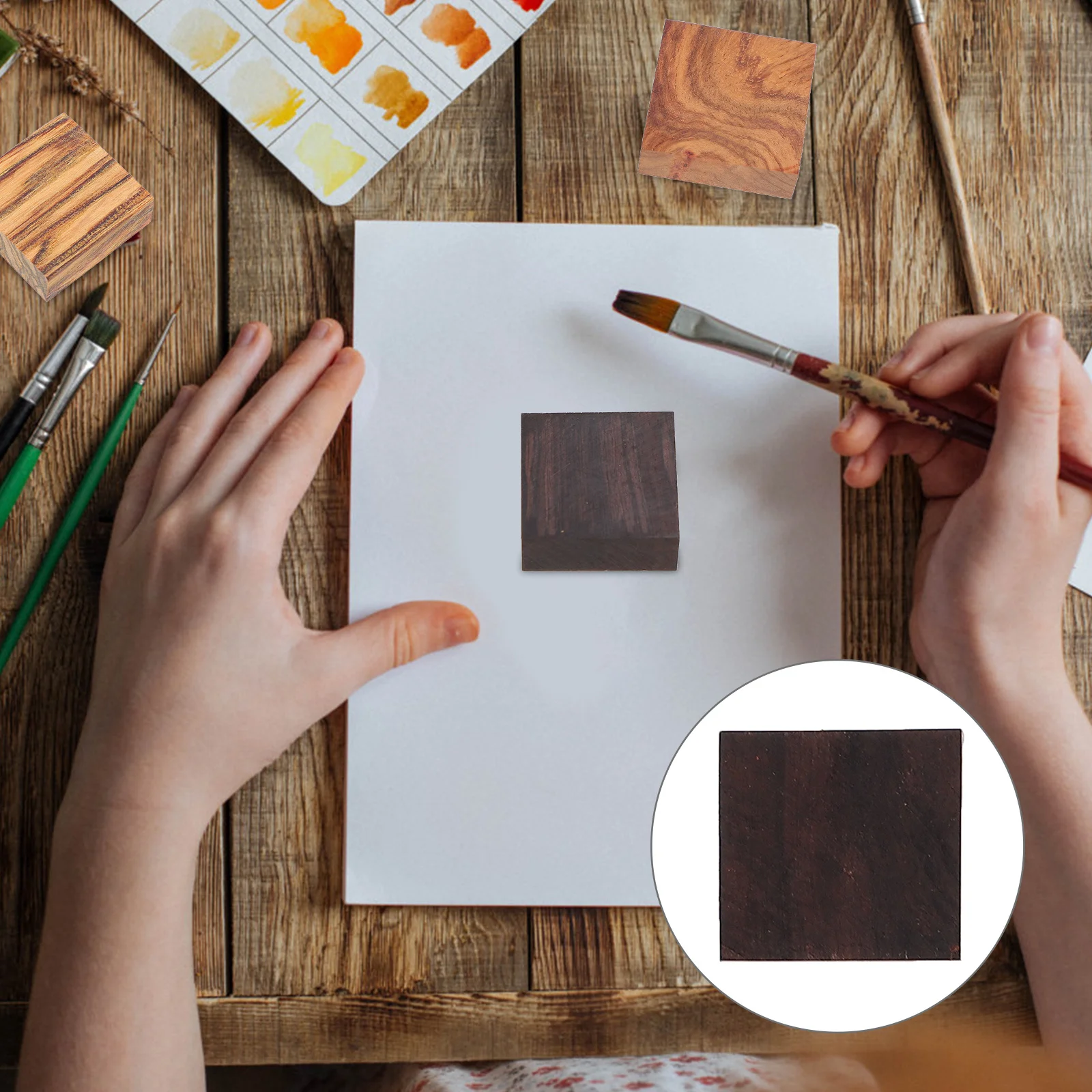 

24Pcs Small Wooden Blanks for DIY Ring Making Unfinished Natural Wood Blocks Craft Material for Art Carving Projects