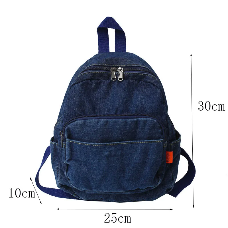 Personalised Embroidery Denim Backpack,Jean Backpack for Women Daypack Jeans Student Rucksack Travel School Bookbag Shoulder Bag