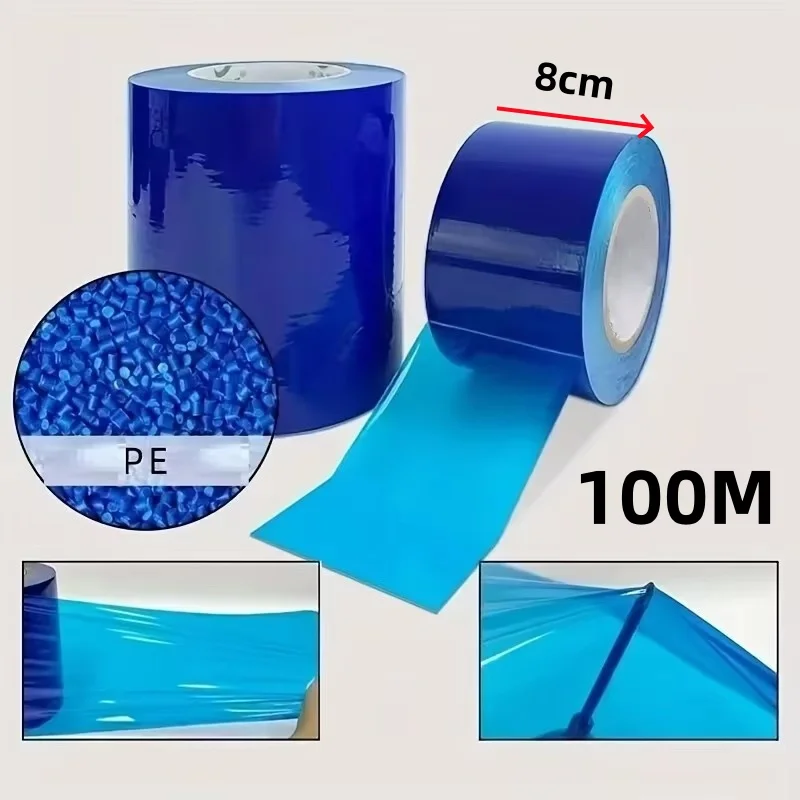 1 Stück Blaue PE-Felgenschutzfolie Rückstandsfreies Klebeband aus Aluminiumlegierung für Türen & Fenster Selbstklebendes Reparaturwerkzeug für Autos