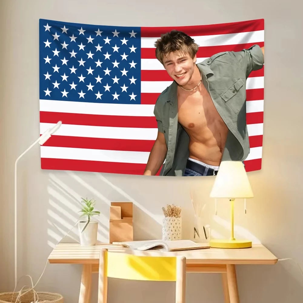 Chad Michael Murrays Tapestry American Flag Actor Room Decoration Items Home Decor Dorm Wall Hanging Background Cloth Fans Gift