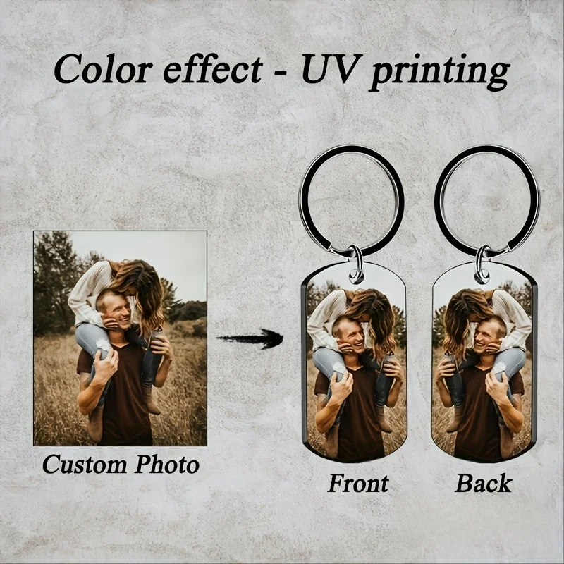 Custom Men's Keychain, Stylish Dog Tag Design