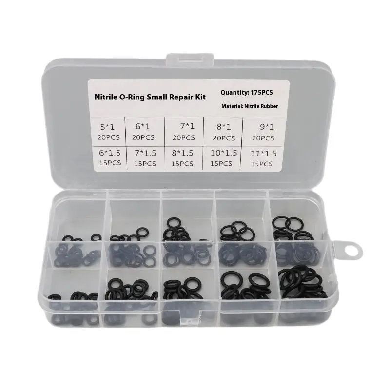 175/200Pcs Sealing Elastic Band Rubber O Ring Set Gaskets Seal Nitrile Rubber Bands High Pressure O-Rings Repair Kit