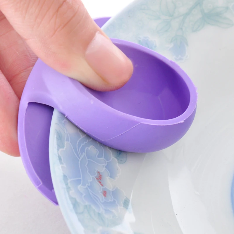 2PCS Silicone Insulated Finger Covers Oven Microwave Insulated Gloves High Temperature Resistant Thickened Insulated Mat