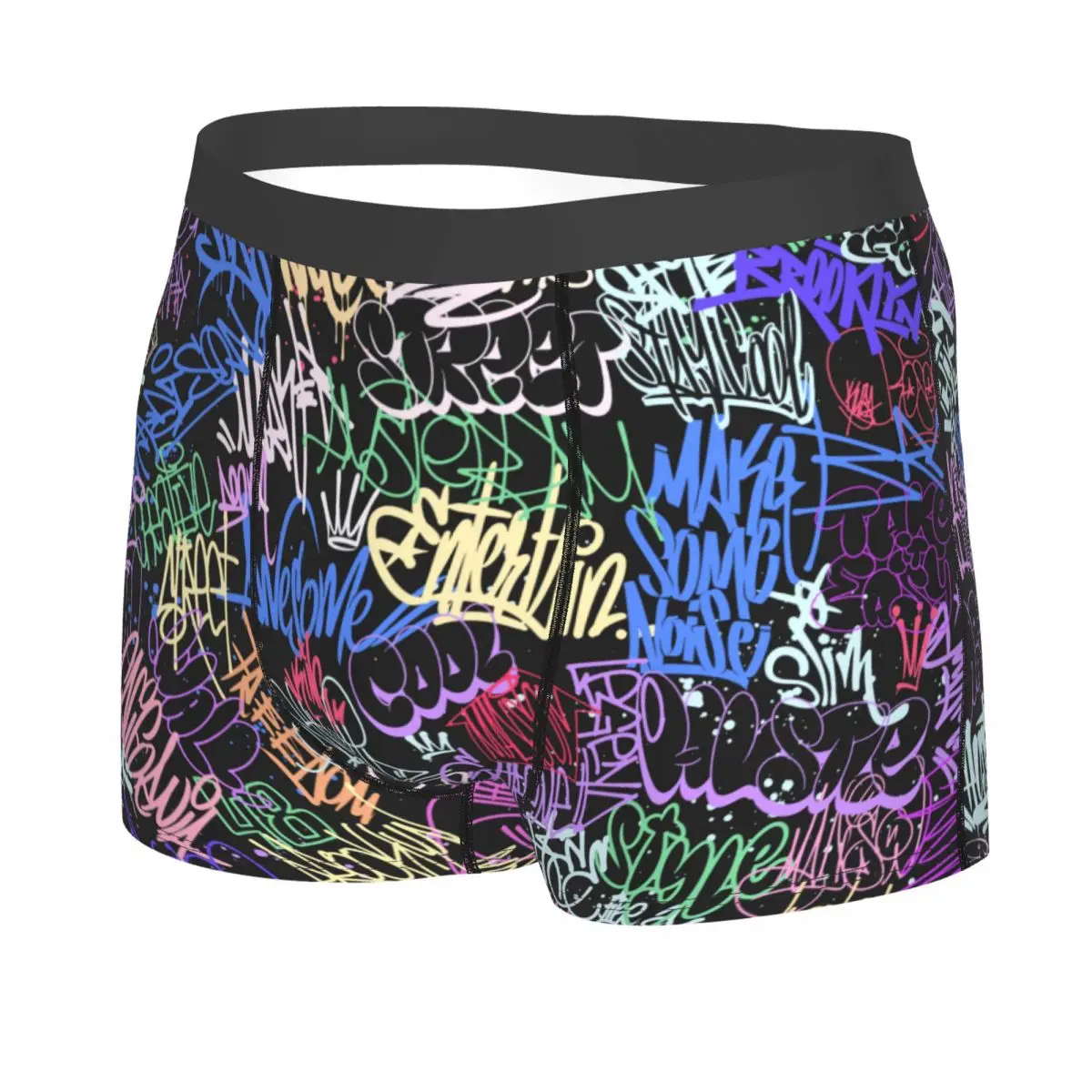 Custom Male Cool Colorful Street Graffiti Wall Tags Art Underwear Boxer Briefs Men Breathable Shorts Panties Underpants