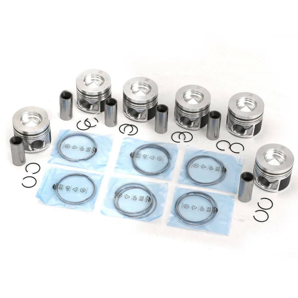 6PCS Pistons & Rings Set 83.01MM Φ30MM 059107065DF 059198151N For Audi A4 A5 A6 A7 A8 Q5 Q7 3.0 VW Touareg Phaeton TDI Diesel