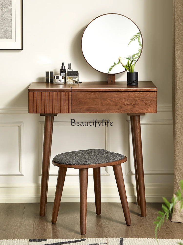 Solid Wood Dressing Table North American Light Luxury Bedroom Small Apartment Makeup Table