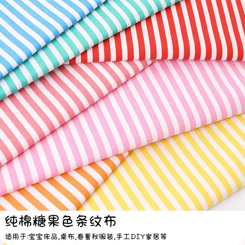 Cotton fabric Fruit striped cotton twill shirt Baby sheets Clothing Handmade DIY printed fabric