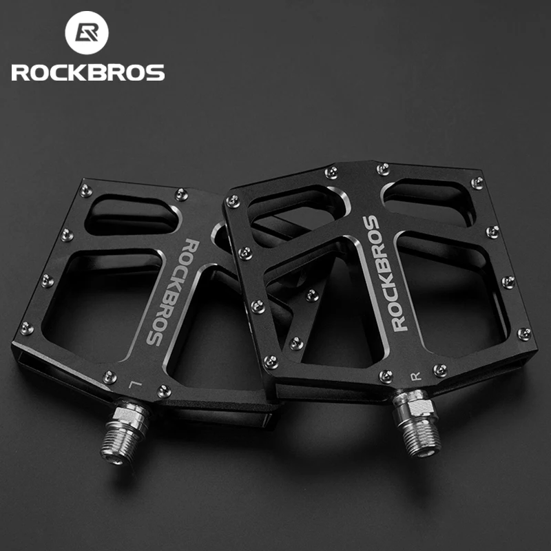 

ROCKBROS Bicycle Pedals Sealed Bearing MTB Road Bike Widening Thread Dustproof Waterproof Aluminum Alloy Pedals Cycling Accessor