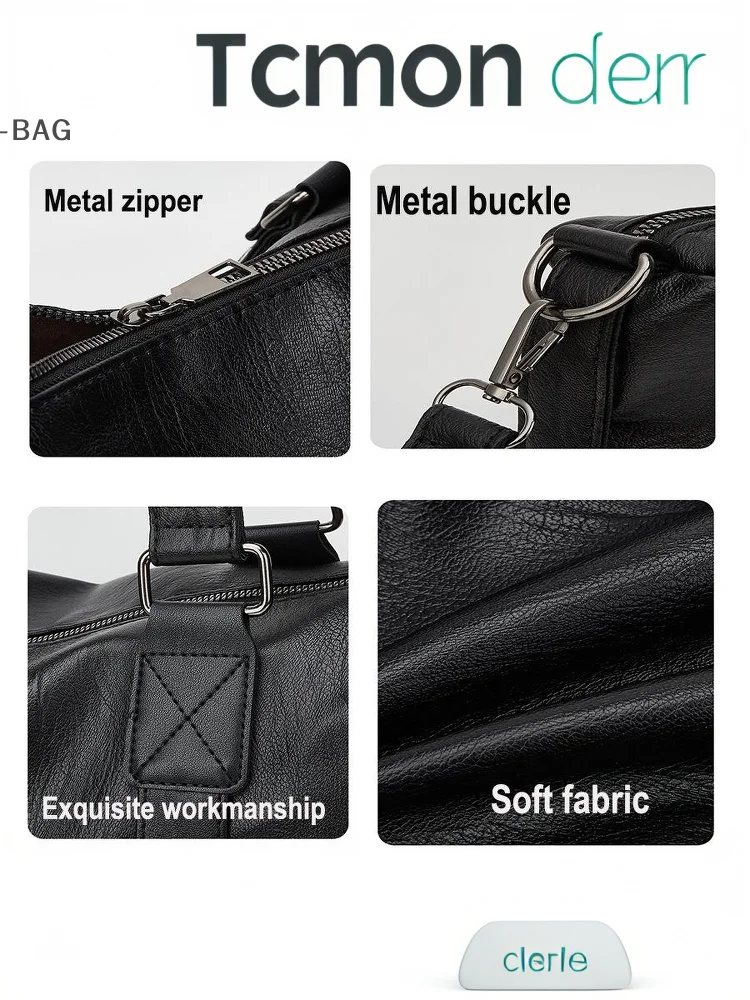 

Simple but Stylish Black PU Leather Tote; Ideal Women's Crossbody Shoulder Bag for Travels and Daily Essentials.