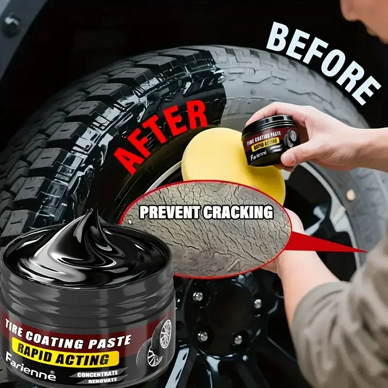 شمع الإطارات اللامع - حماية طويلة الأمد من اللمعان والأشعة فوق البنفسجية، يعزز المظهر الأسود، ويمنع التلاشي والتشقق #1