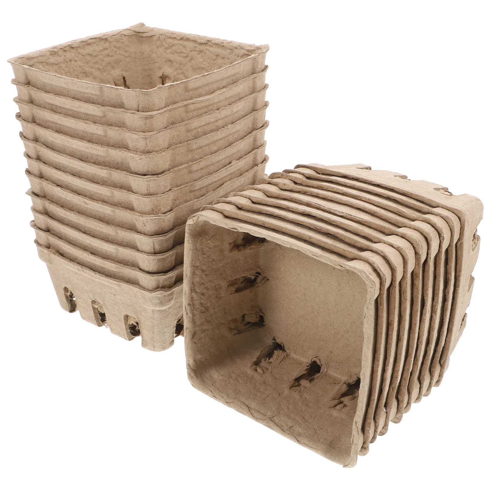 

20pcs Paper Plastic Fruit Tray Berry Basket Household Strawberry Container Portable Storage Box Fruit Container