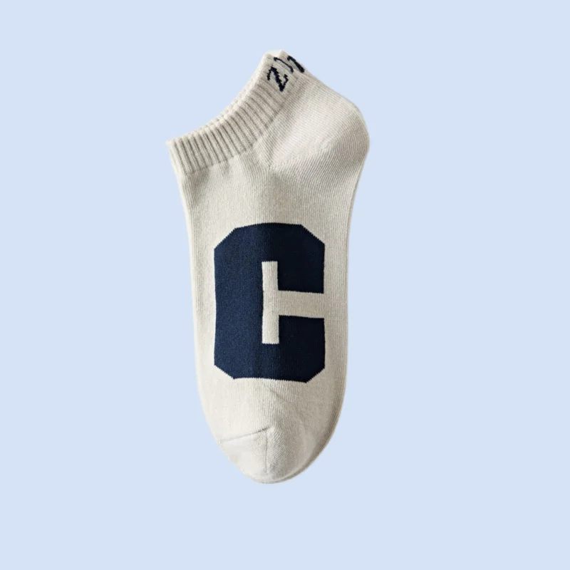 Chaussettes décontractées pour hommes, bouche peu profonde, personnalité, taille basse, été, mince, absorbant la sueur, respirant, bas, bleu, bateau, 5/10 paires