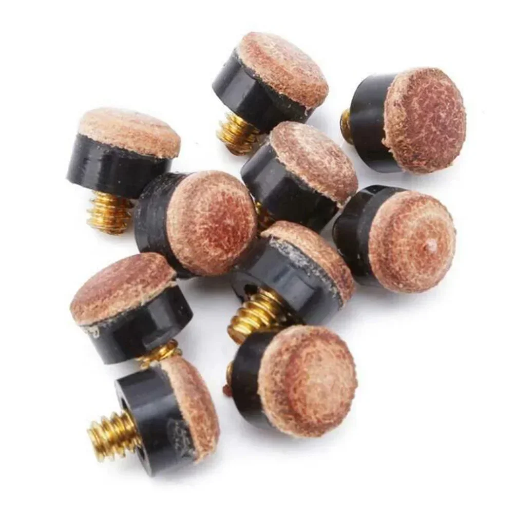 5/10Pcs Pool Cue Screw In Cue Tips Snooker Pool Billards Tip Head Replacement 10mm/11mm/12mm/13mm Suitable For Snooker Cue Parts