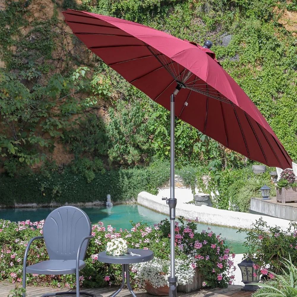 Parasol ogrodowy komercyjny na zewnątrz, biały parasol ślubny z podstawą na małe balkony, patio, parki.