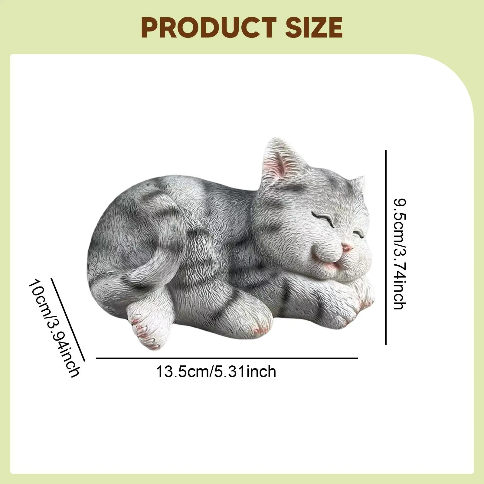 Cat Figurine Creative Art Crafts Small Desktop Ornament Garden Statue Yard Art Decor for Balcony Patio Table Porch Birthday Gift