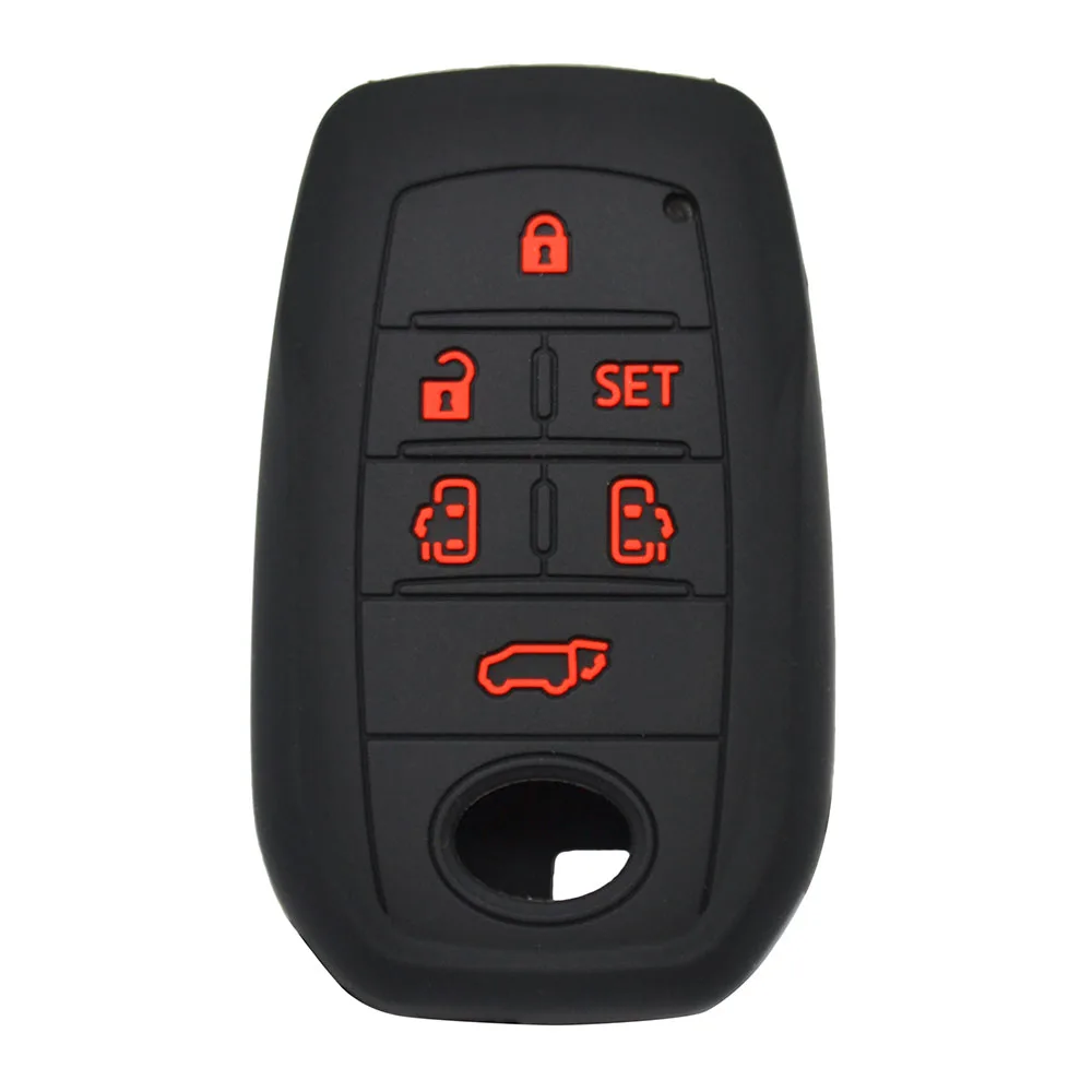 6 Buttons Silicone Car Key Case For Toyota Vellfire Alphard 30 Series Previa Tarago Cover Remote Fob Shell Jacket 2017 2018 2019