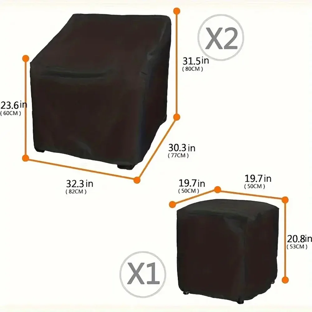 210D Oxford Waterproof Patio Furniture Covers Set 3pcs Sofa Table Chair Protector For Outdoor Garden Yard Rainproof Accessories