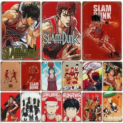 Japanese Anime Slam Dunk Metal Tin Sign Plaque Retro Poster Corridor Room Home Decor Murals Decorative Plates Wall Art Gift