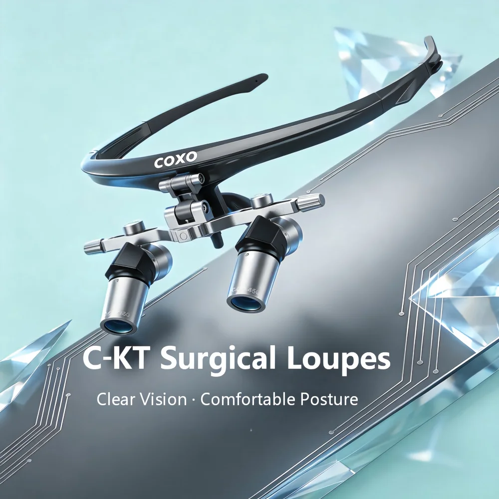 COXO C‑KT DentalSurgical Loupes C‑KT30 3.0X C‑KT50 5.0X 45° Offset Apochromatic Binocular Dental Surgery Magnifier Lightweight