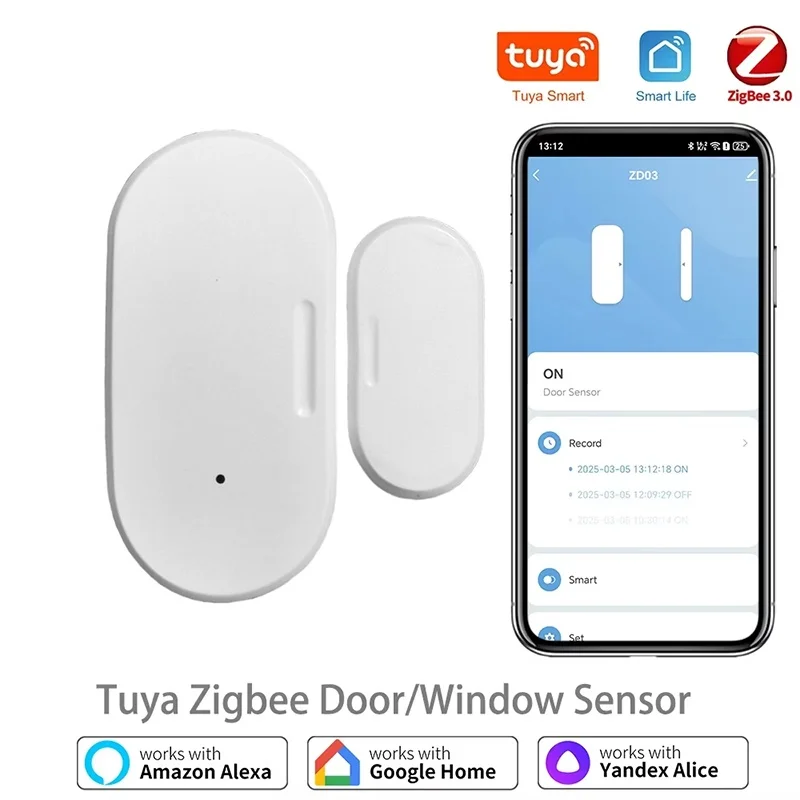 

Умный Wi-Fi дверной датчик Tuya, умный дом, детектор открытия и закрытия, приложение Smart Life, уведомление о управлении, совместимое с Alexa Google Home