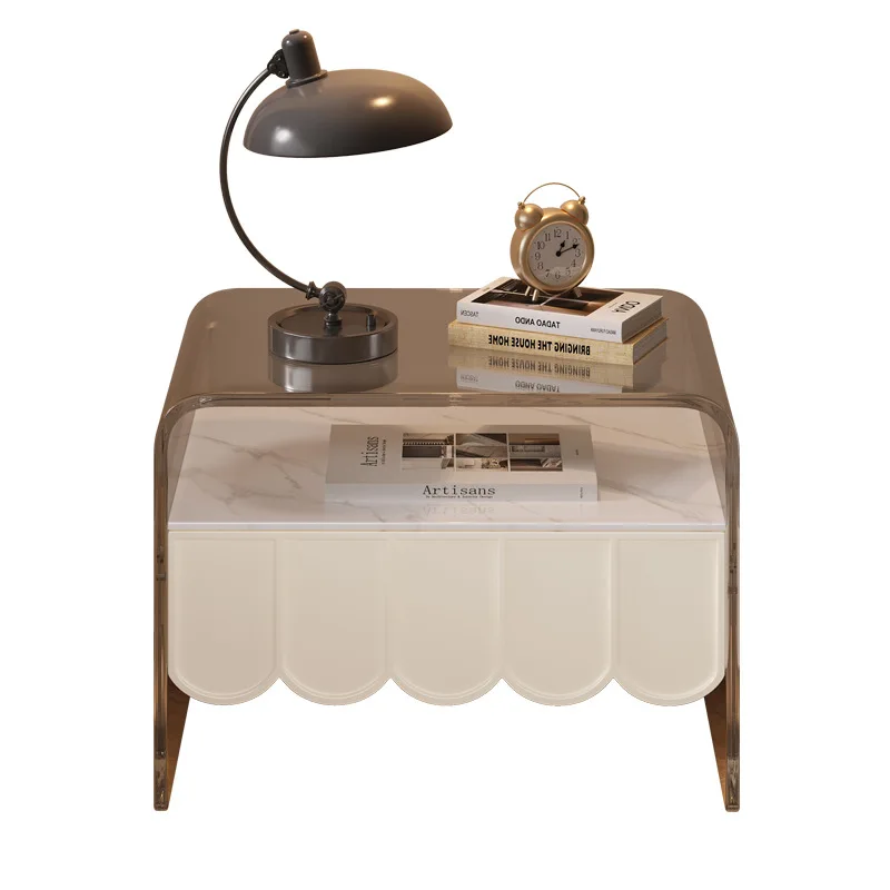 

Internet celebrity acrylic light luxury bedside table Italian suspension mini small bedroom creativity