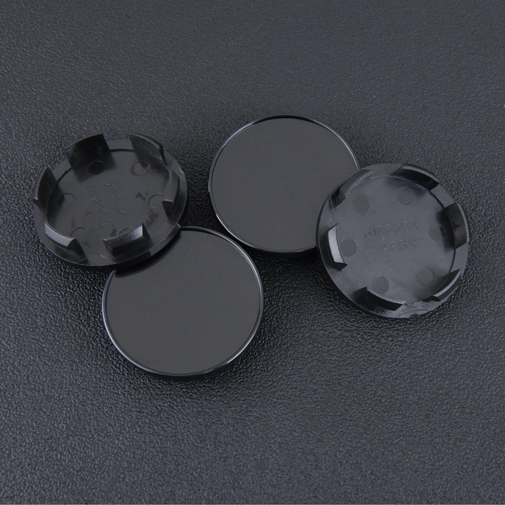 4PCS Wheel Center Cap Clip 53mm OD / 48mm Blank Emblem Sticker Rim Caps Wheel Cover Hub Cap Black & Silver