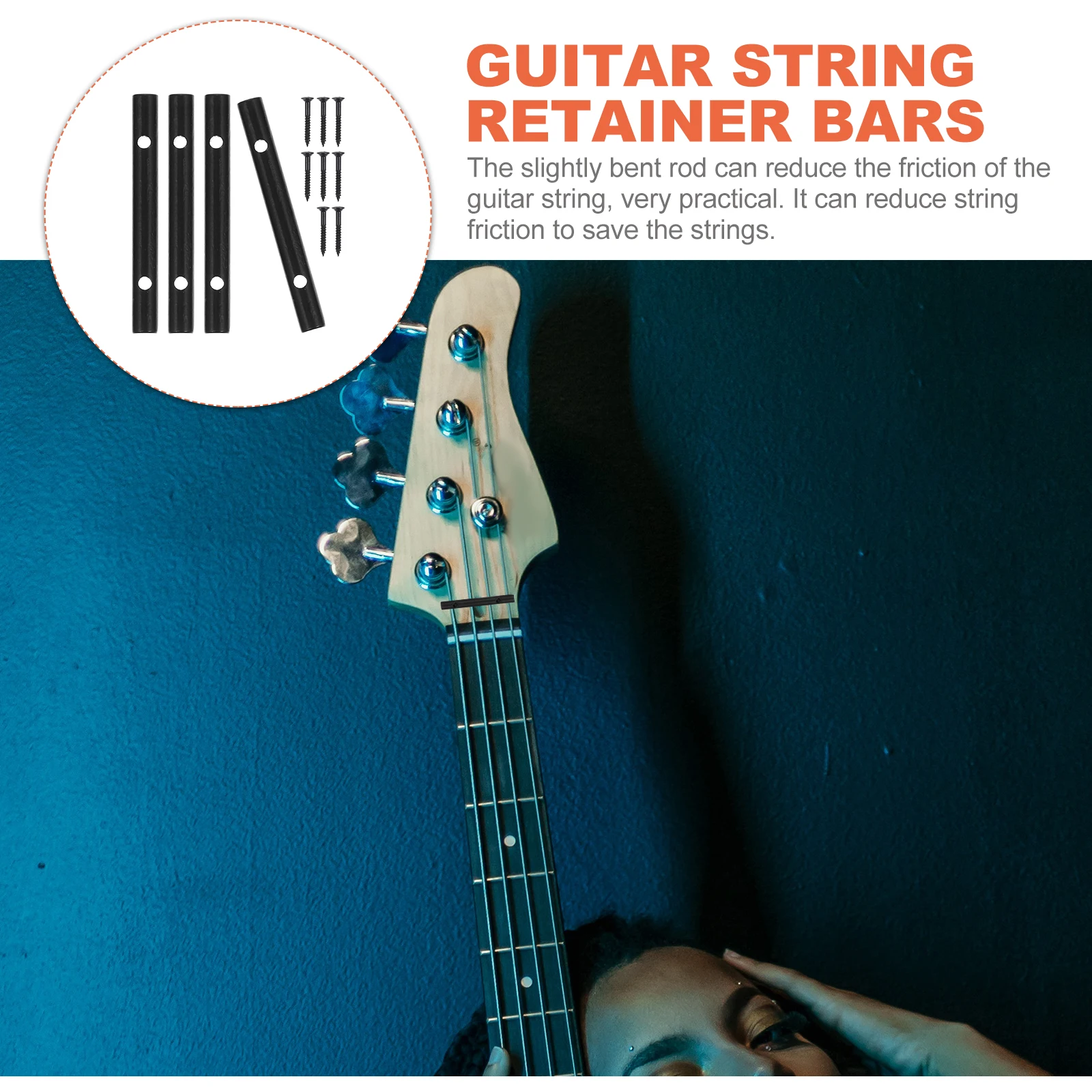 

1 set 1 Set Electric String Tension Bars Durable Headstock Retainer Bar Rugged Anti-Deformation Friction Reduction Stable Device