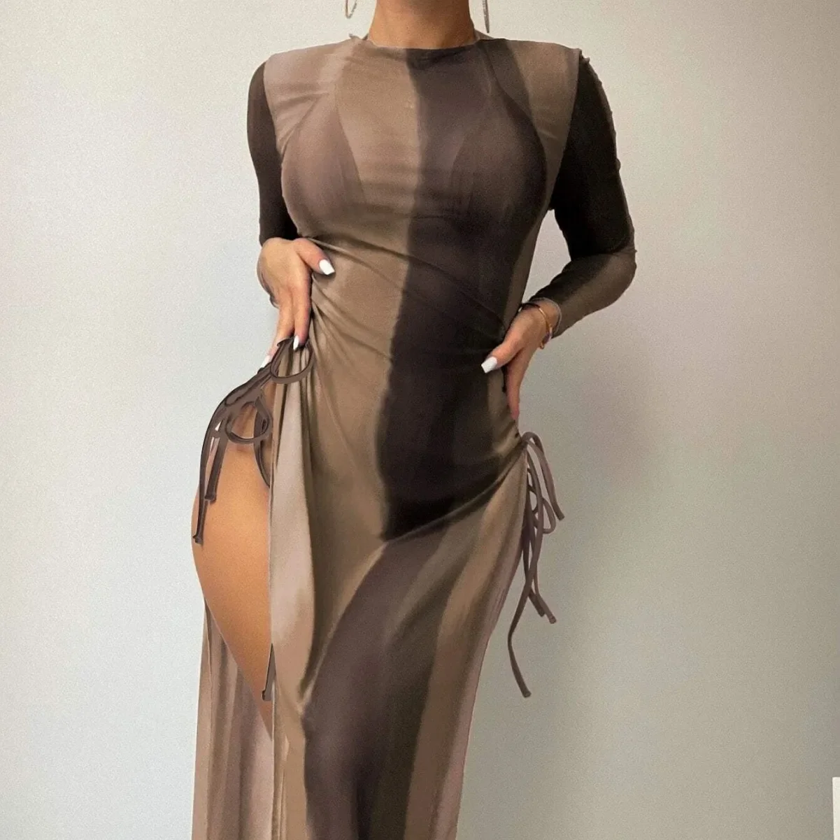 

Sexy Long Dress Cover up Bikini Three Piece Set Fashionable Strap Design Swimsuit Stylish Sportswear from Mainland China