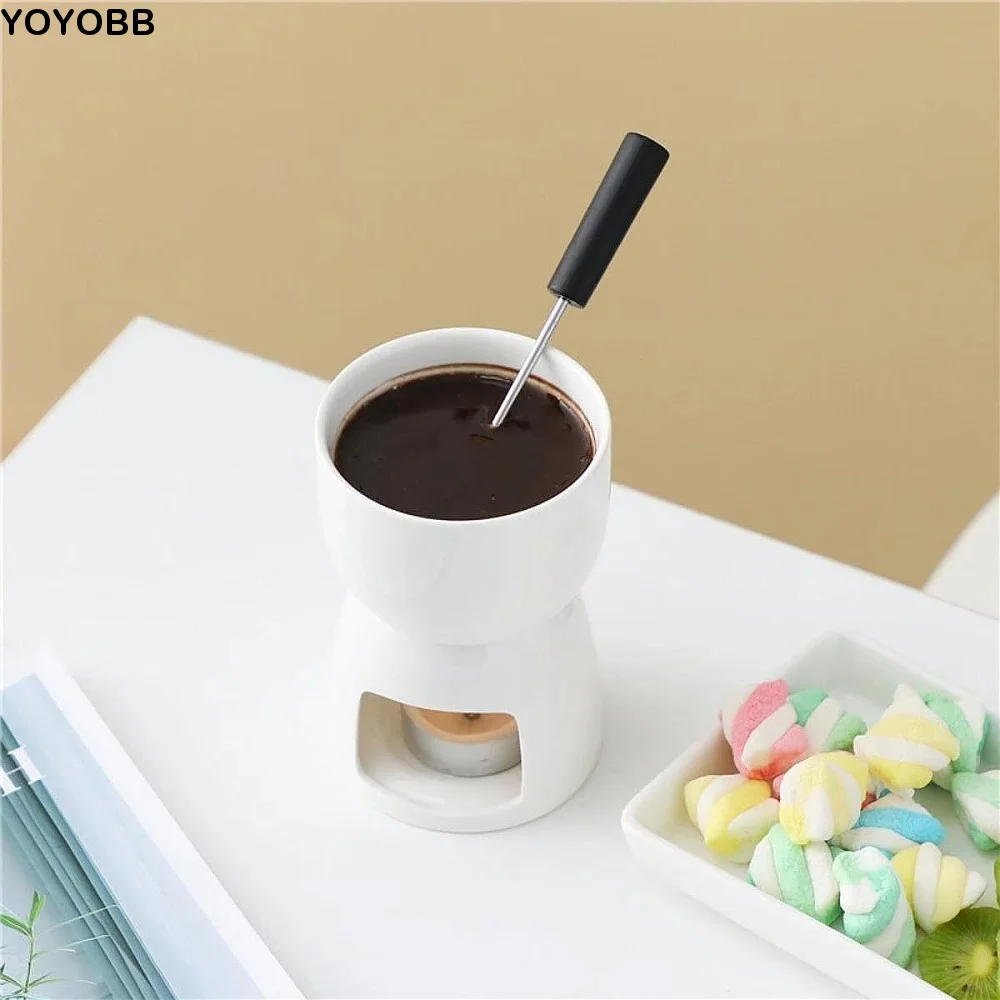 Fondue Pot Ceramic - Ceramic Chocolate Cheese Fondue Cup with