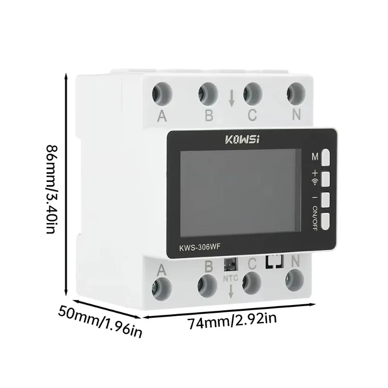 KWS-306 Electricity Meter Tuya WIFI Power Meter Voltage Current Energy Meter Three Phase Four Wire Rail Phone APP Remote Control