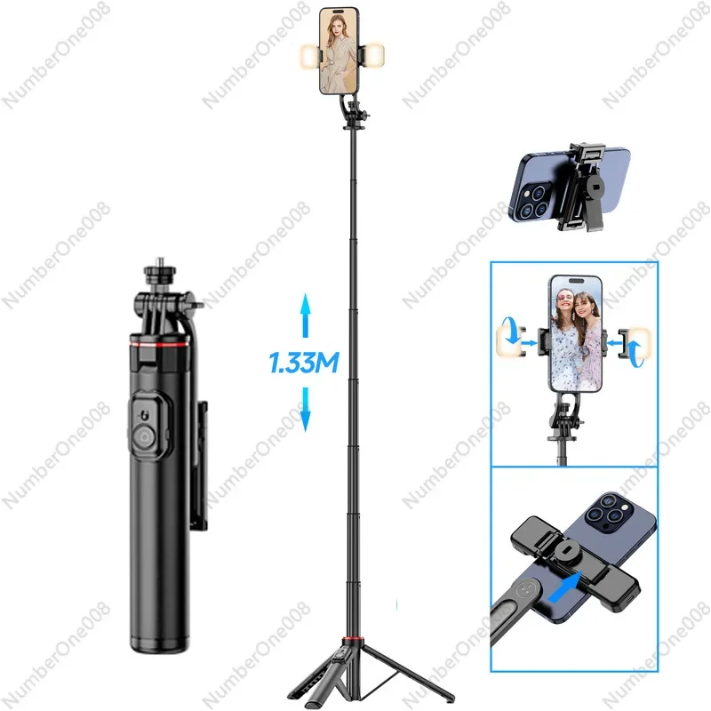 C12 Mobile Phone Selfie Stick Bluetooth Selfie Artifact Desktop Tripod Magnetic Live Broadcast Mobile Phone Holder Lazy Portable