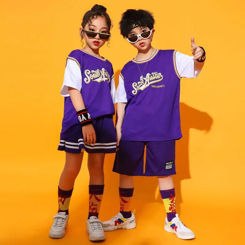 Junge Mädchen Jazz Tanz Kostüm Kinder Straße Hip Hop Tanz Jazz Bühne Kind Jazz Tanz Kostüm für Jungen Mädchen