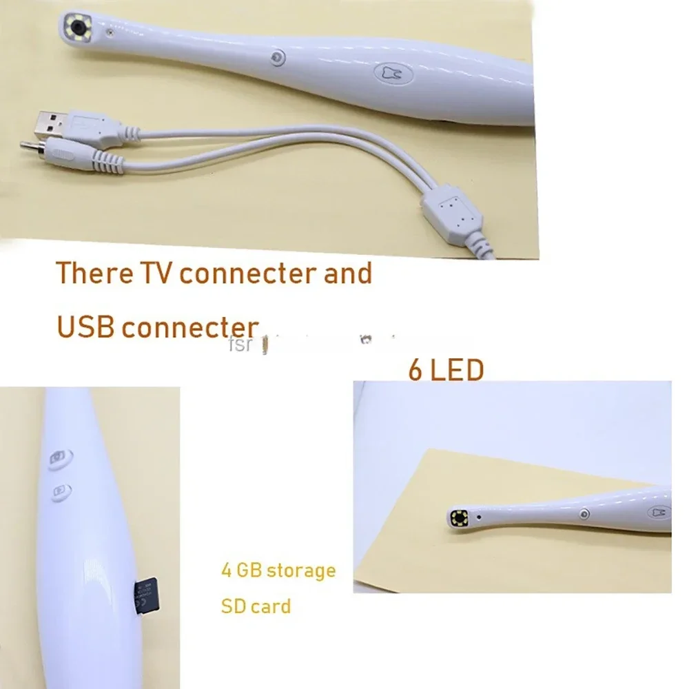 1/4 sensor usb dental digital endoscópio oral câmera intraoral 8 branco frio led luz de alta resolução tv mais recente cmos