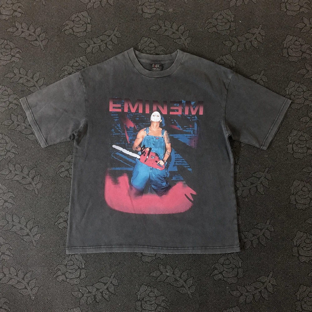 

Frog Drift EMINEM Streetwear Fashion Graphics Printed Vintage Clothing Loose Oversize Casual Summer Tops T Shirt For Men Unisex