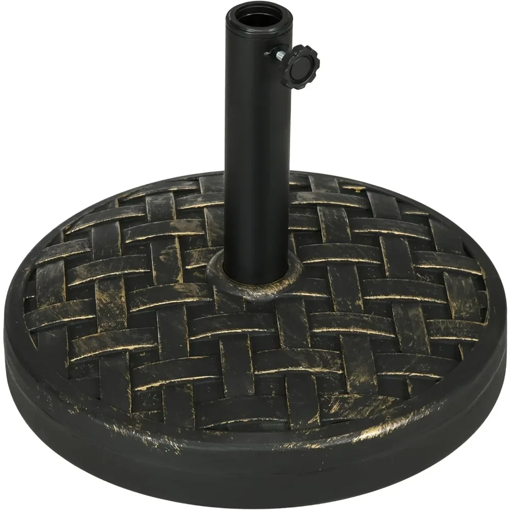 18 Patio Umbrella Base, 40 lbs. Concrete Heavy Duty Umbrella Stand with Metal Umbrella Holder for 1.5
