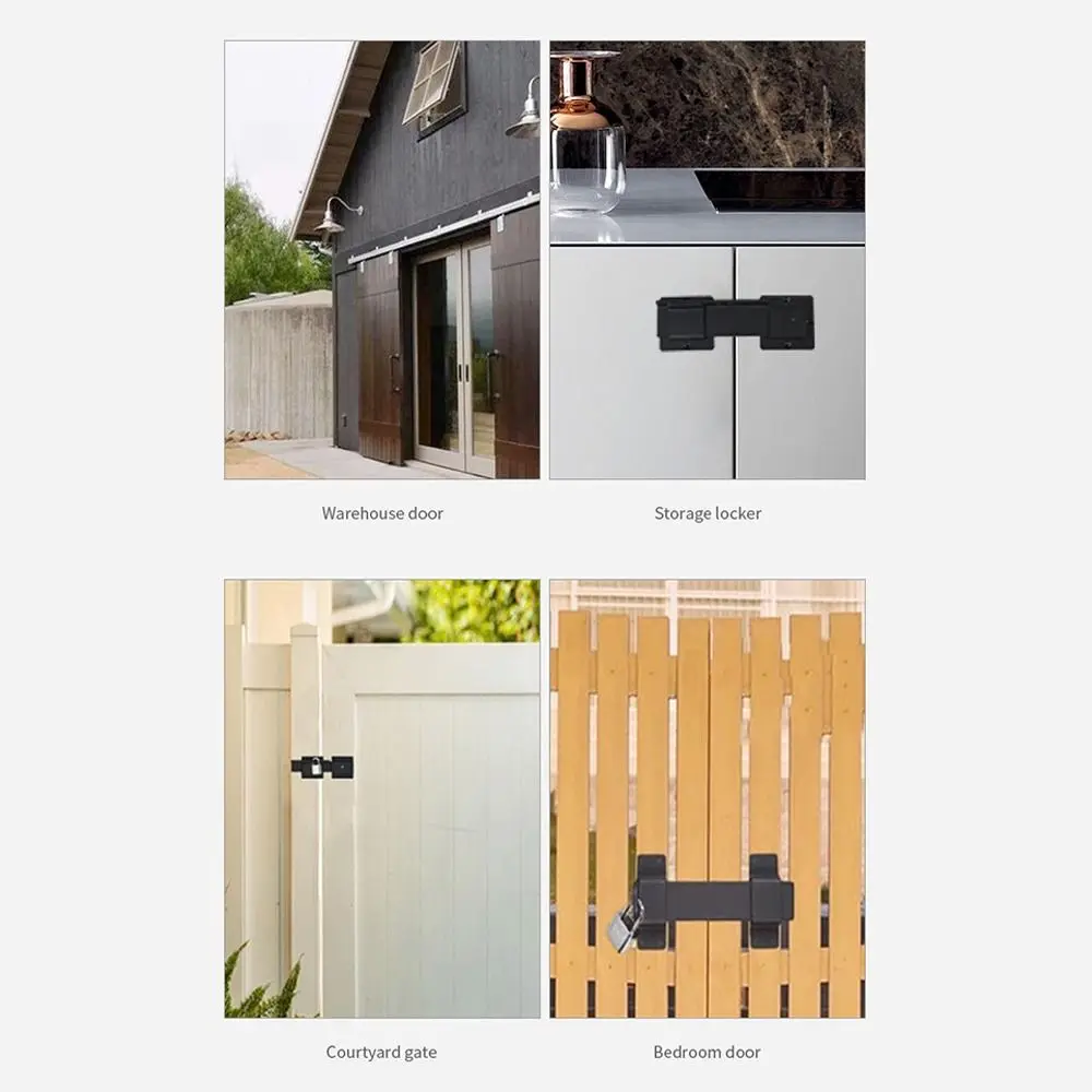 Rustic Black Flip Gate Latch Carbon Steel 5.5 Inches Barn Door Lock Adjustable 360 Degree Rotation Safety Gate Lock Barn