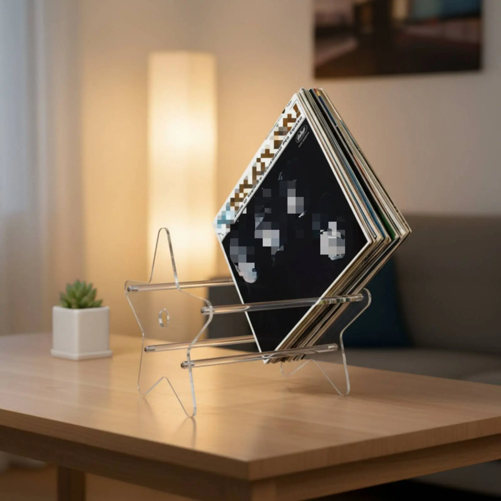 

Acrylic Magazine Stand Easy to Clean CD Storage Display Stand Acrylic Album Display Rack Space-Saving Vinyl Album Holder