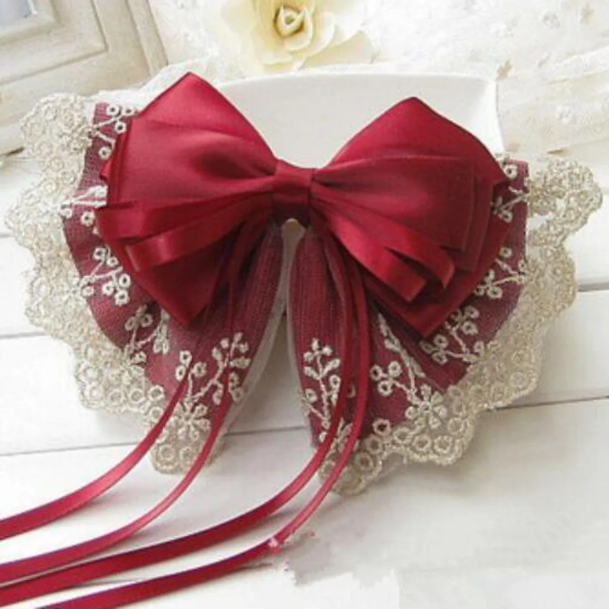 

Large Bow Sticky Ribbon Butterfly Lolita Style Duckbill Clip Hair Accessories Hair Ornaments Spring Clip Headpiece