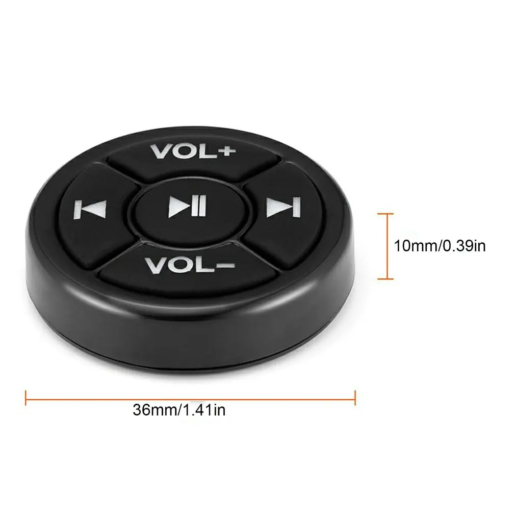 Wireless Bluetooth Media Button Remote Controller Car Motorcycle Bike Steering Wheel MP3 Music Play For IOS Android Phone Tablet