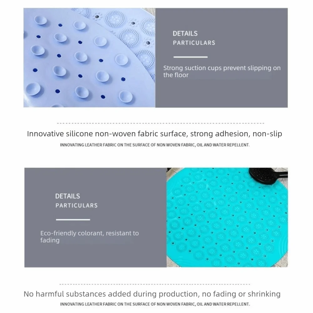 High Quality Round Shower Mat Non Slip Waterproof Bathroom Mat TPE Foot Massage Mat for Bathroom